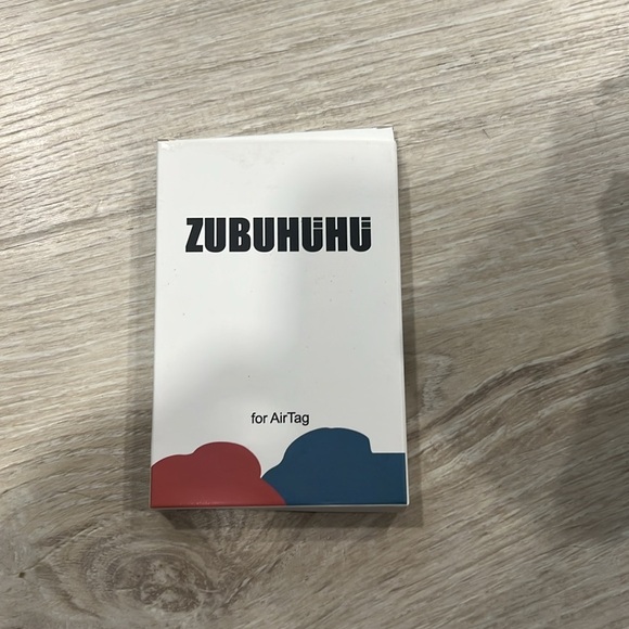 Dark Blue and Black Silicone Apple Air Tag Holder with Pins - Picture 2 of 3